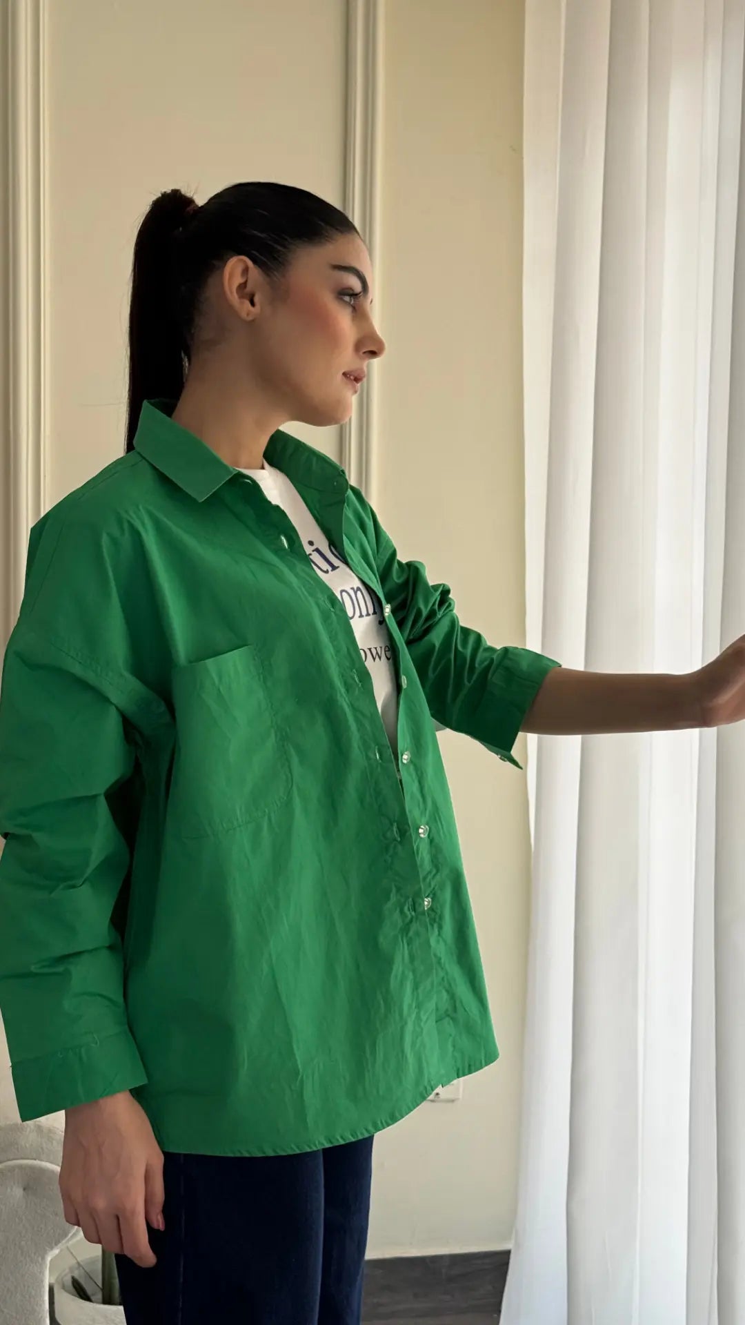 Rihana Button Down Shirt Green