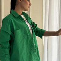 Rihana Button Down Shirt Green