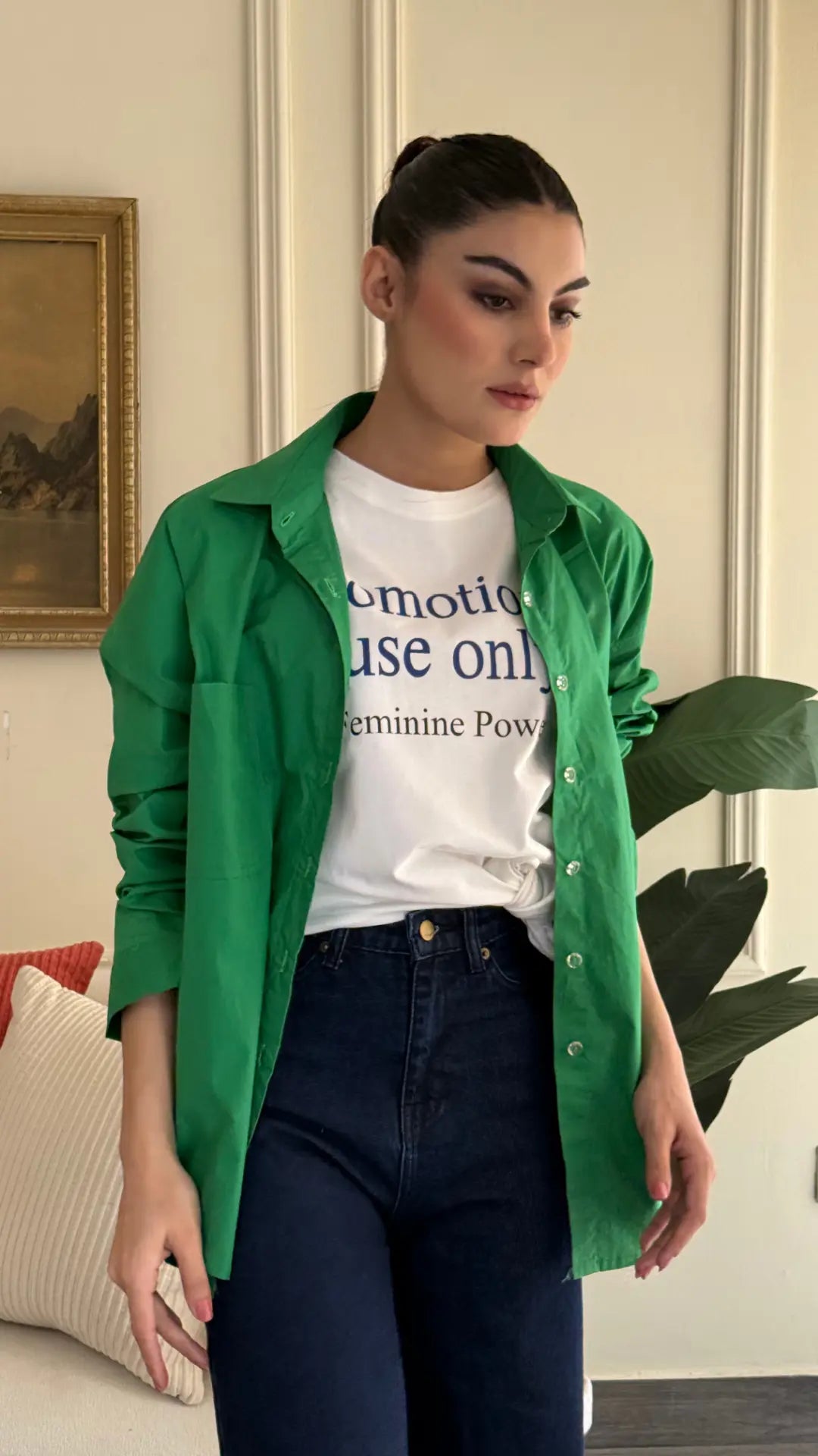 Rihana Button Down Shirt Green