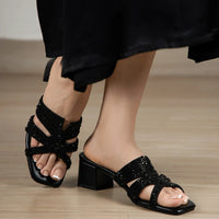 Cordoba Block Heel Black (Ship in 10 Days)