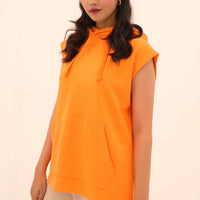 Vogue Vest Hoodie Orange