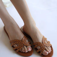 Aurora Stud Flats Tan (Ship in 1 Week)