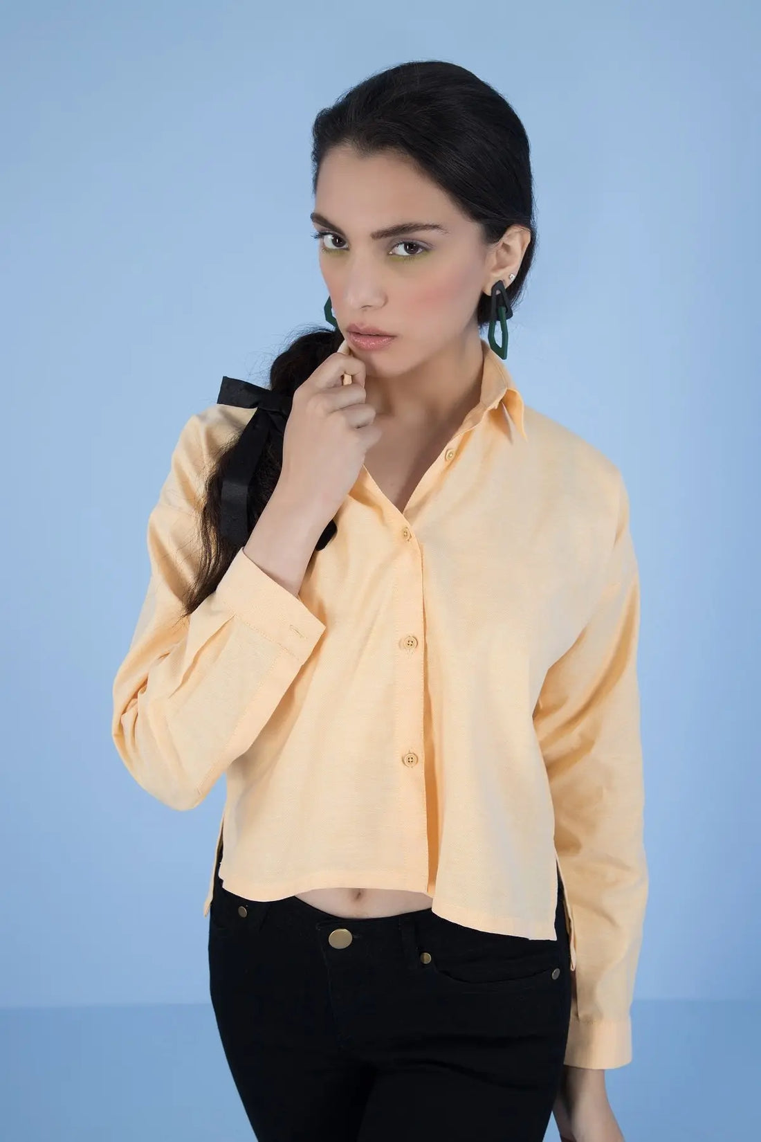 Sirena Full Sleeve Crop Top Yellow