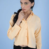 Sirena Full Sleeve Crop Top Yellow