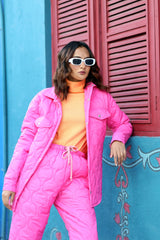 Kansas Puffer 2pc co-ord set Hot Pink