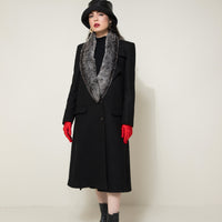 Zhuri Faux Fur Long Woolen Black