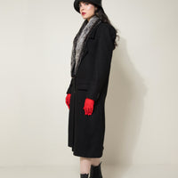 Zhuri Faux Fur Long Woolen Black