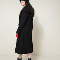 Zhuri Faux Fur Long Woolen Black