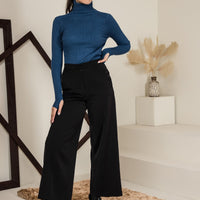 Payton Ribbed Turtleneck Blue