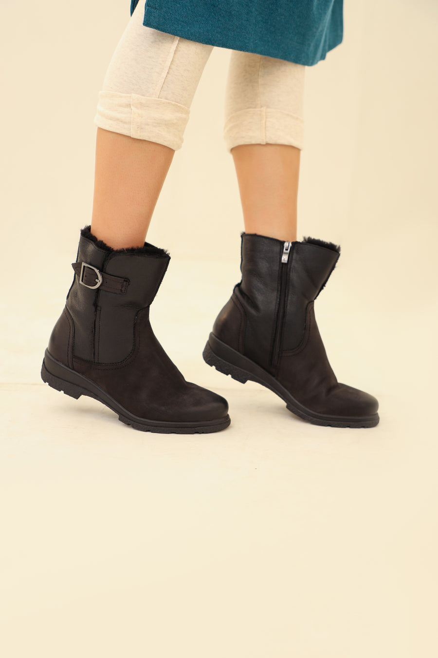 Sandra Fur Chunky Boots